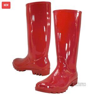 Waterproof Rubber Rain Boots Mid-Calf Women's Stylish Footwear